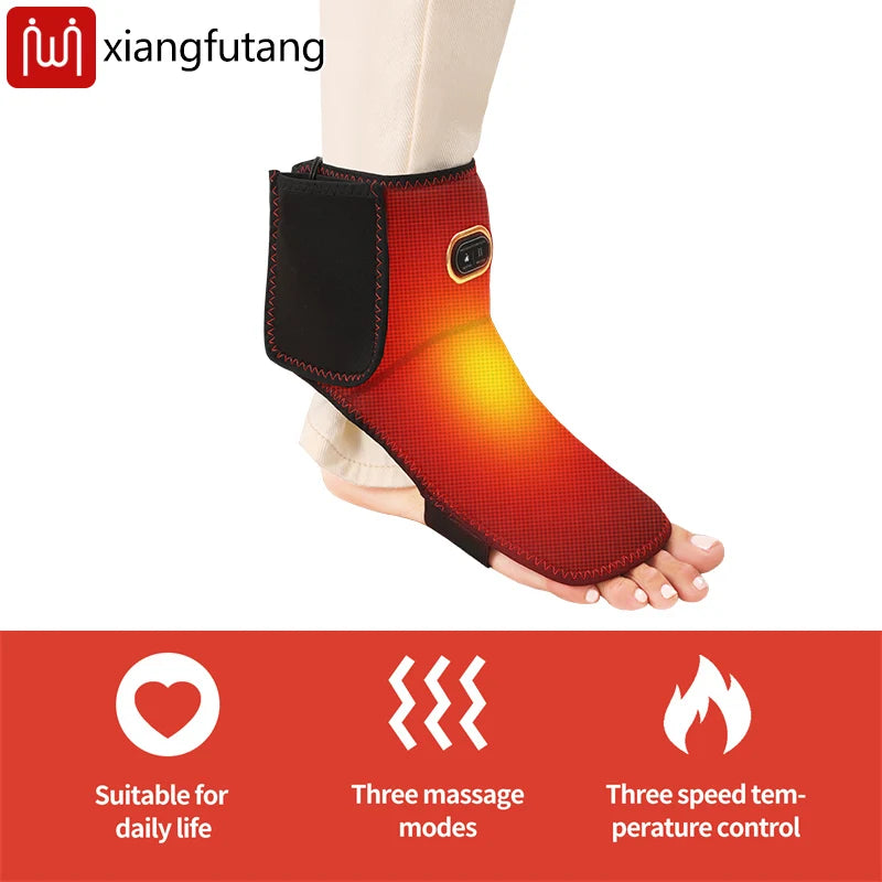 Electric Heated Ankle Support Brace 3-Level Heat & Massage