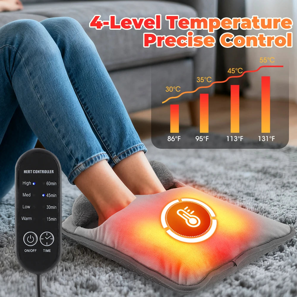 Electric Foot Heating Pad Fast-Heating Under Desk Warming Mat