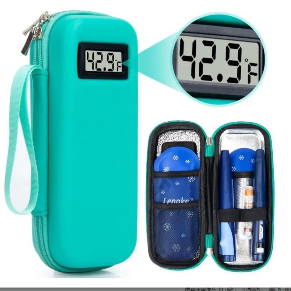 Waterproof Insulin Cooler Travel Case with Thermometer Display