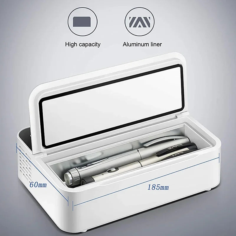 USB Insulin Cooler Bag with Temperature Control Portable Medical Travel Case