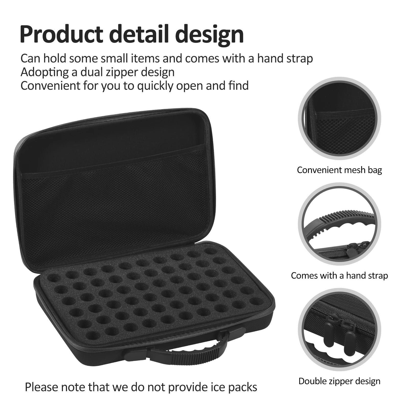Portable Insulin Vial Storage Box 60-Slot Medicine Organizer