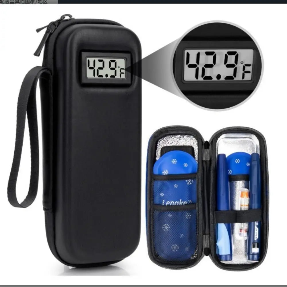 Waterproof Insulin Cooler Travel Case with Thermometer Display