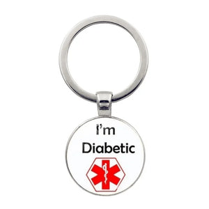 Diabetic Medical Alert Keychain Star of Life Emergency ID Pendant