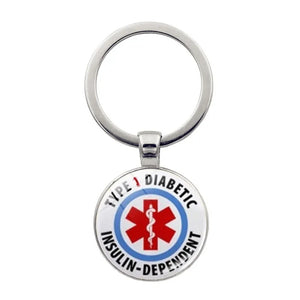 Diabetic Medical Alert Keychain Star of Life Emergency ID Pendant