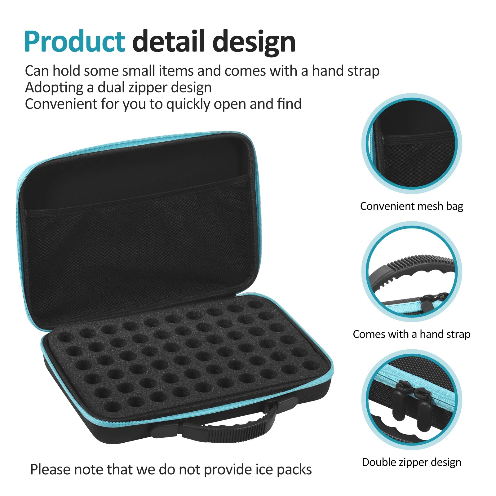 Portable Insulin Vial Storage Box 60-Slot Medicine Organizer