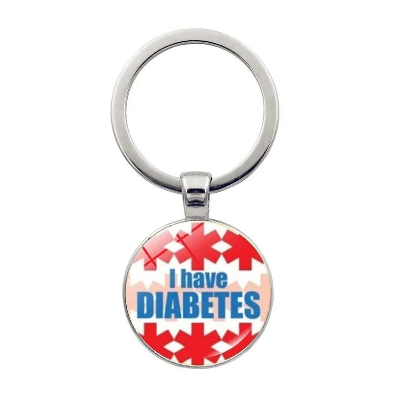 Diabetic Medical Alert Keychain Star of Life Emergency ID Pendant