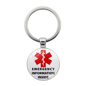 Diabetic Medical Alert Keychain Star of Life Emergency ID Pendant