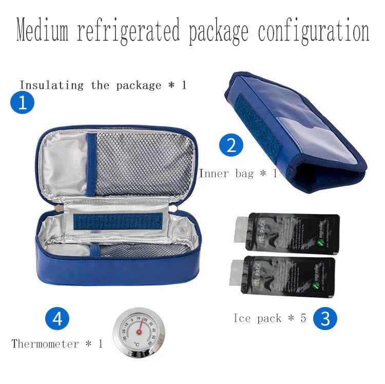Medium Insulin Cooler Bag Portable Insulated Diabetic Travel Case