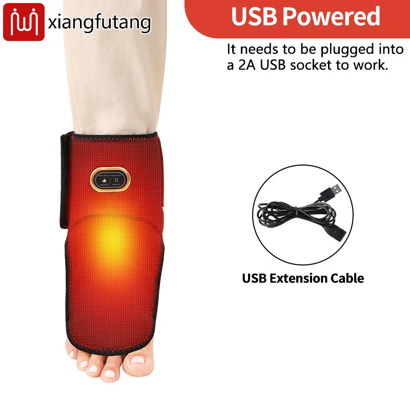 Electric Heated Ankle Support Brace 3-Level Heat & Massage