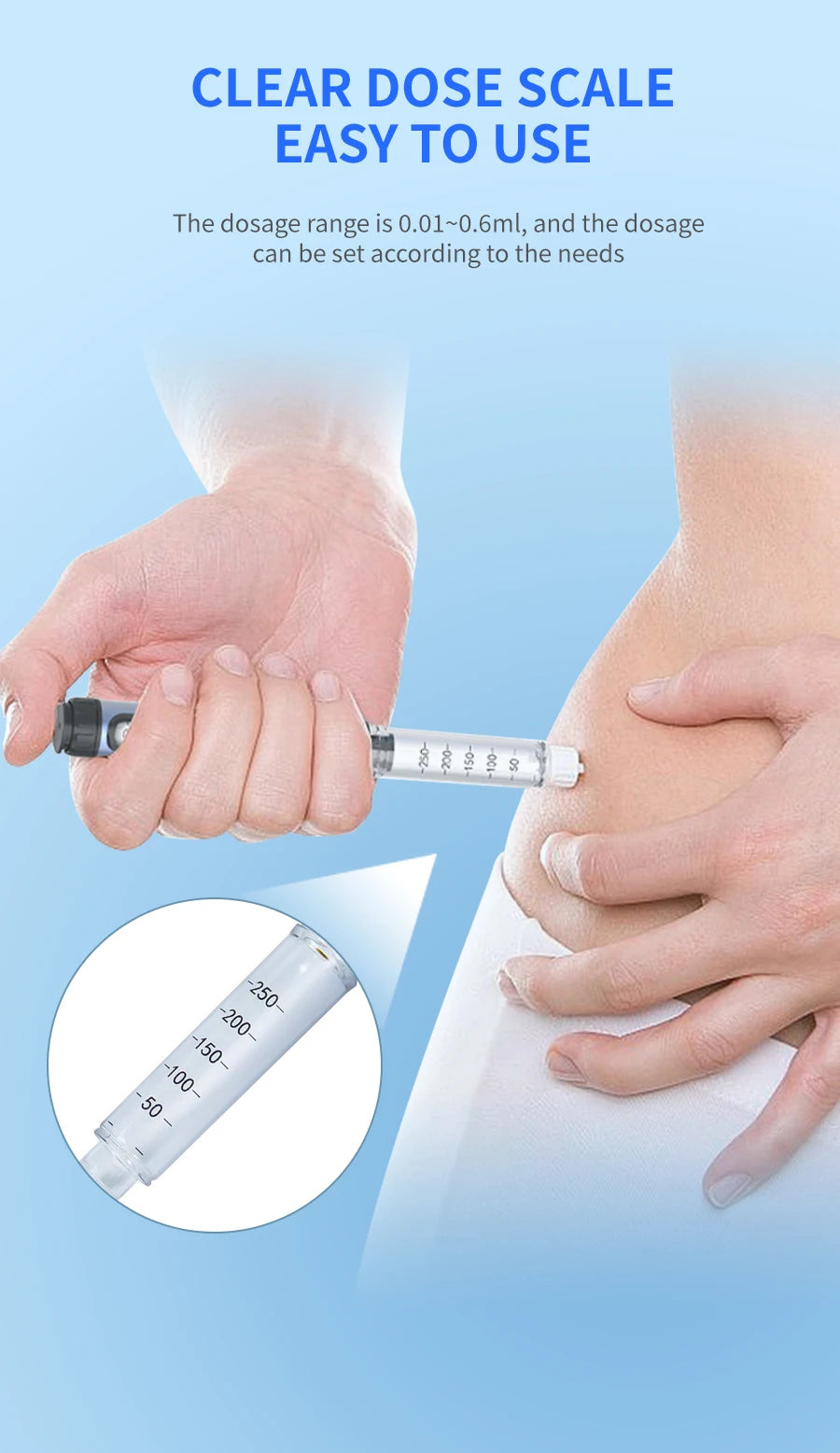 Reusable Insulin Pen for 3ml Cartridges Home Diabetes Use