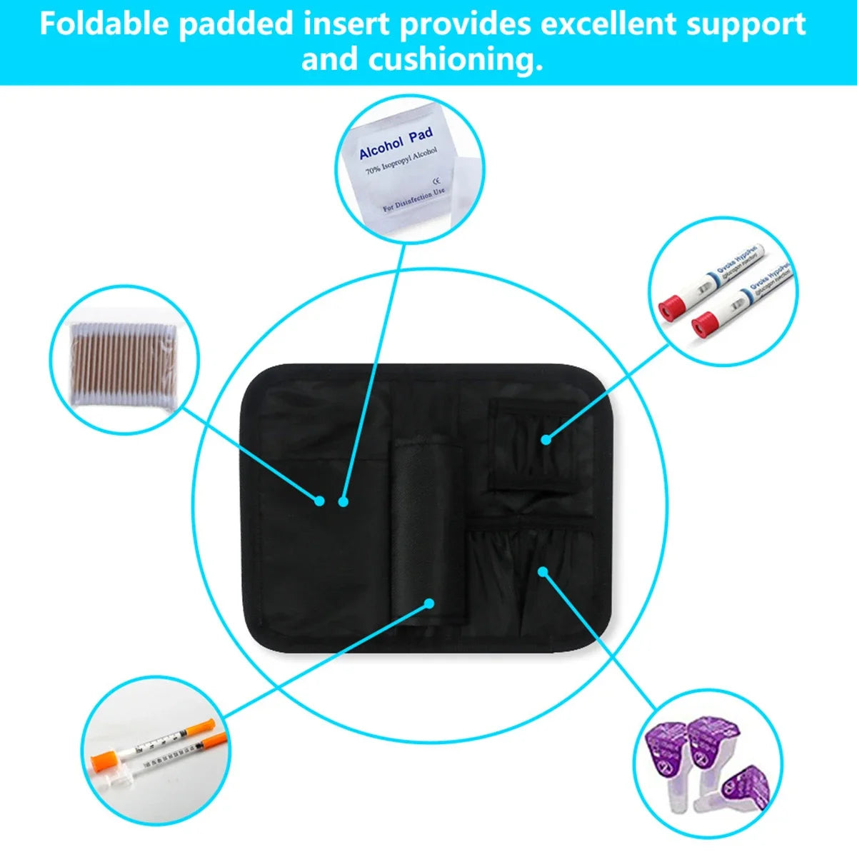 Portable Insulin Cooling Case Lightweight Travel First Aid Bag