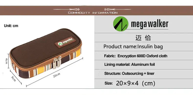 Medium Insulin Cooler Bag Portable Insulated Diabetic Travel Case