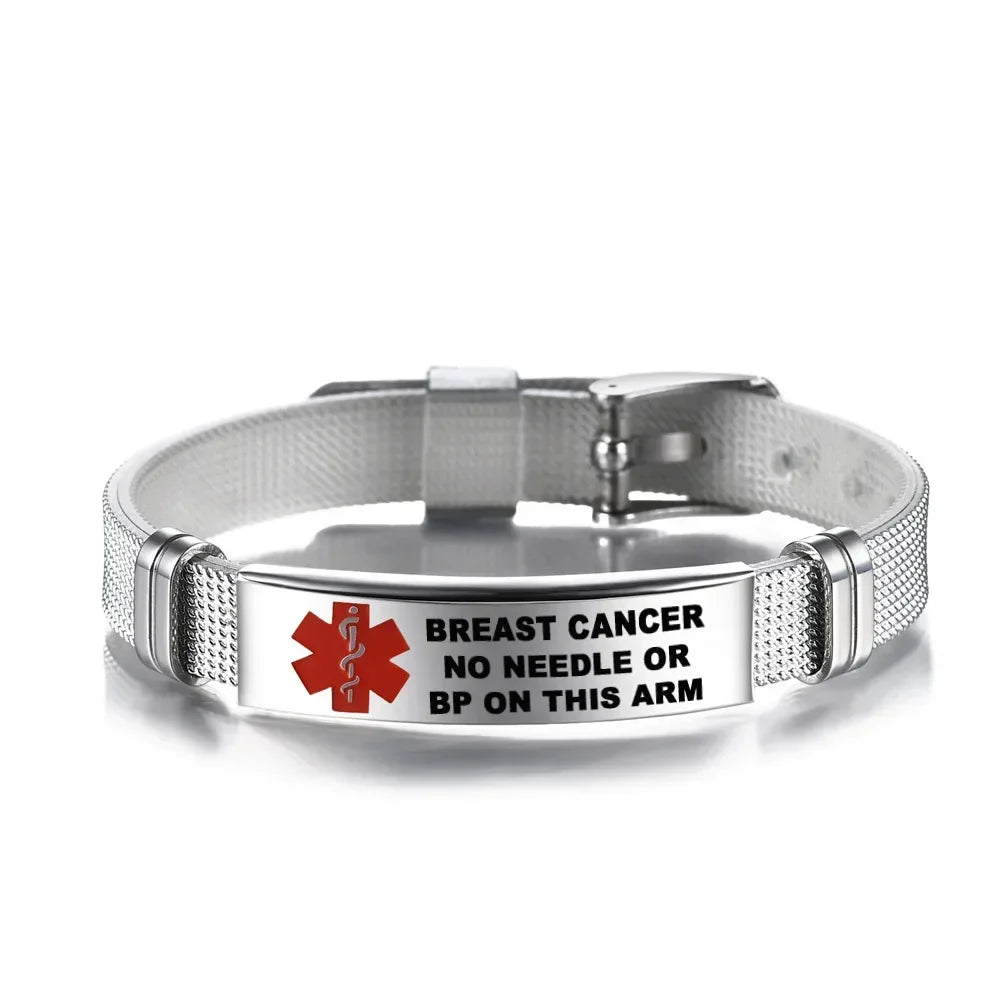 Type 1 Diabetes Medical Alert ID Bracelet Stainless Steel Mesh ICE SOS