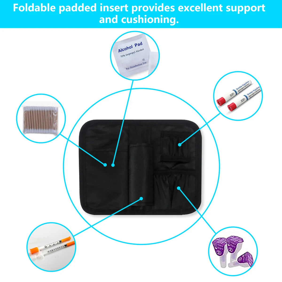 Portable Insulin Cooling Case Lightweight Travel First Aid Bag