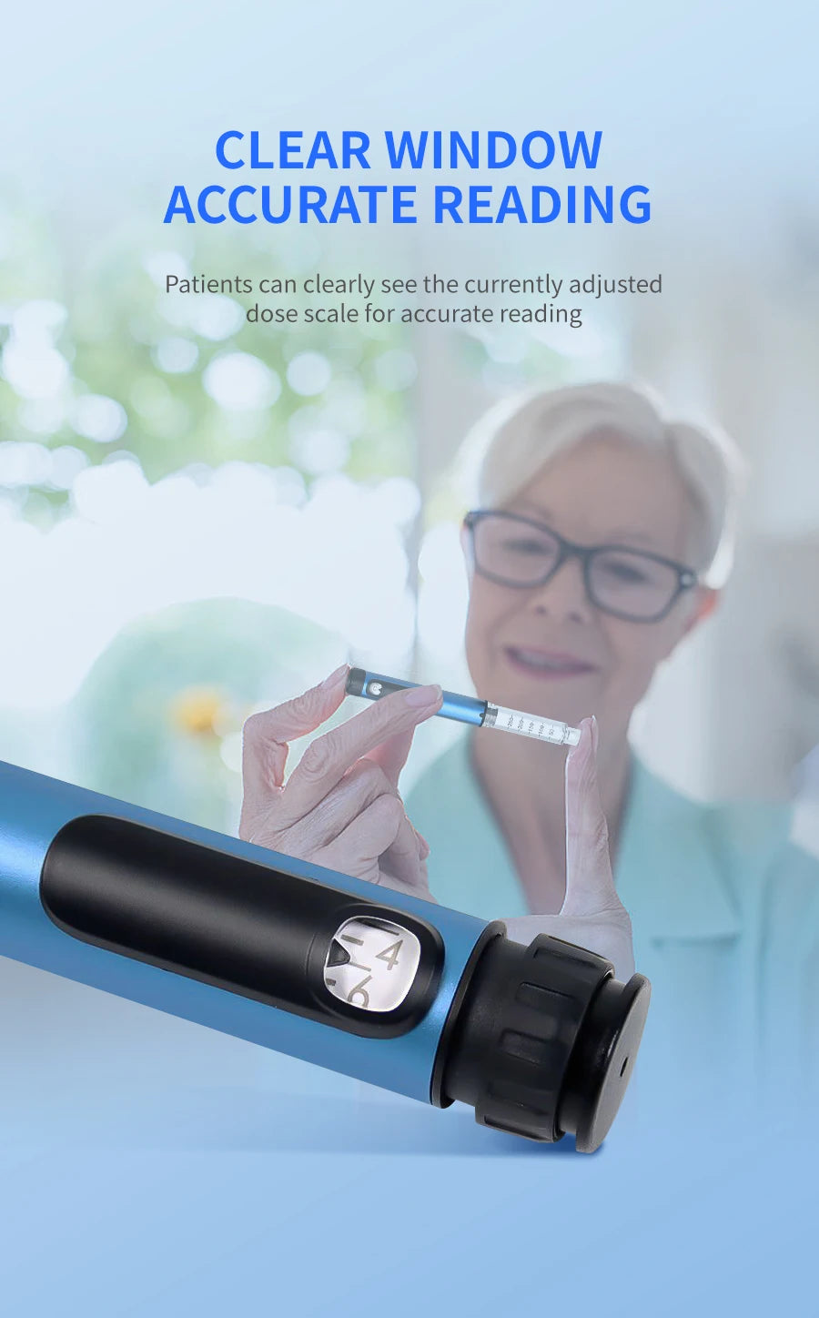 Reusable Insulin Pen for 3ml Cartridges Home Diabetes Use