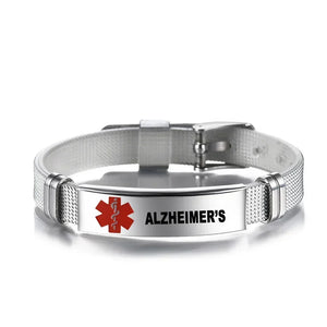 Type 1 Diabetes Medical Alert ID Bracelet Stainless Steel Mesh ICE SOS