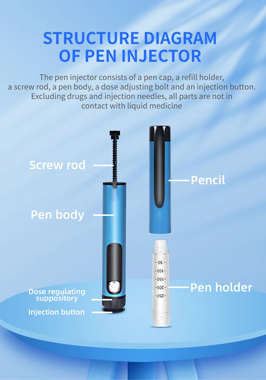 Reusable Insulin Pen for 3ml Cartridges Home Diabetes Use