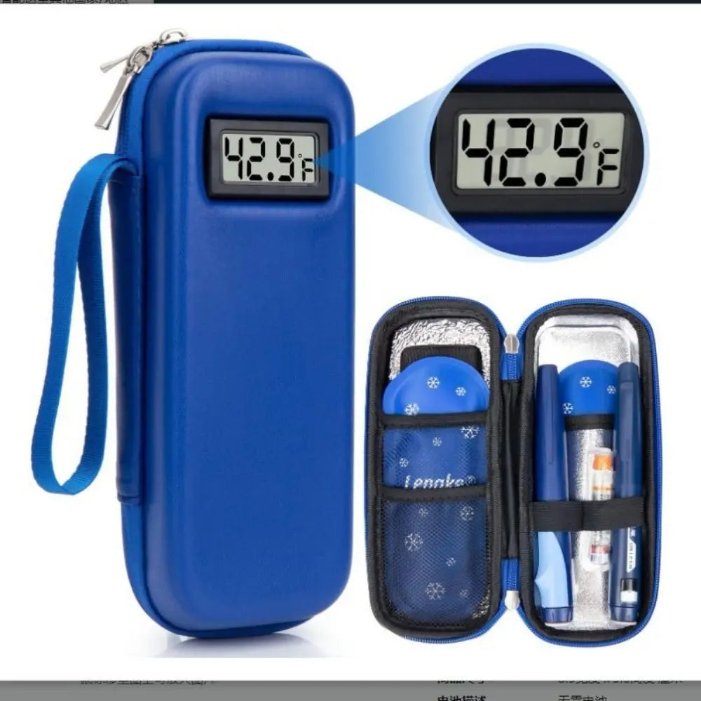 Waterproof Insulin Cooler Travel Case with Thermometer Display