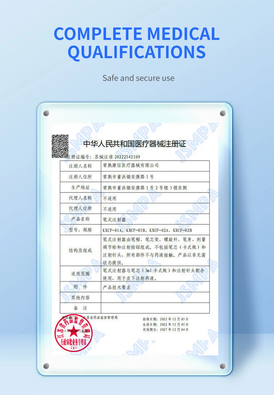 Reusable Insulin Pen for 3ml Cartridges Home Diabetes Use