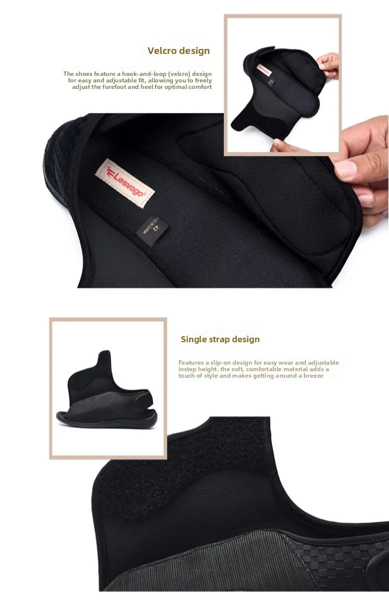 Unisex Diabetic Slippers Extra Wide Adjustable Indoor Sandals