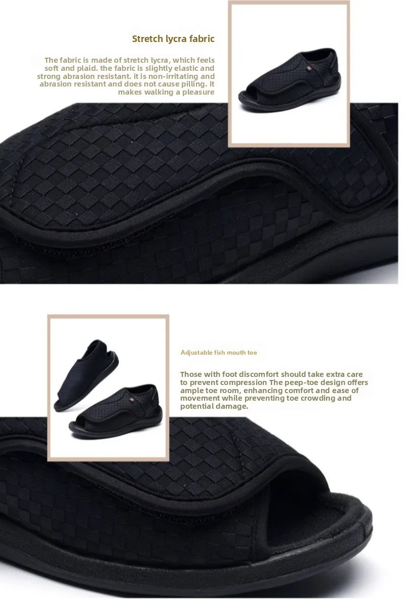 Unisex Diabetic Slippers Extra Wide Adjustable Indoor Sandals