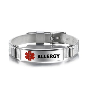Type 1 Diabetes Medical Alert ID Bracelet Stainless Steel Mesh ICE SOS