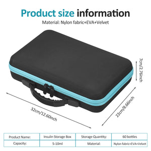 Portable Insulin Vial Storage Box 60-Slot Medicine Organizer