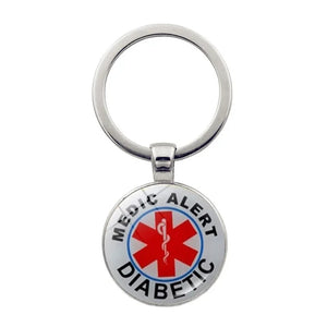 Diabetic Medical Alert Keychain Star of Life Emergency ID Pendant