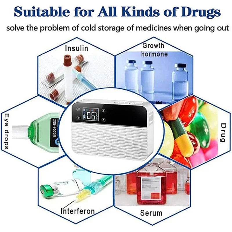 USB Insulin Cooler Bag with Temperature Control Portable Medical Travel Case