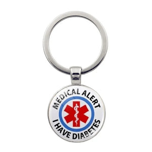 Diabetic Medical Alert Keychain Star of Life Emergency ID Pendant