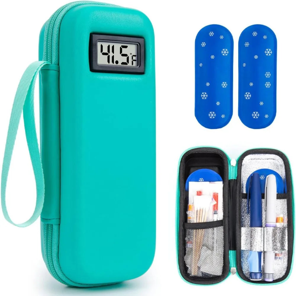 Insulin Cooler Travel Case with Thermometer Waterproof Medicine Organizer