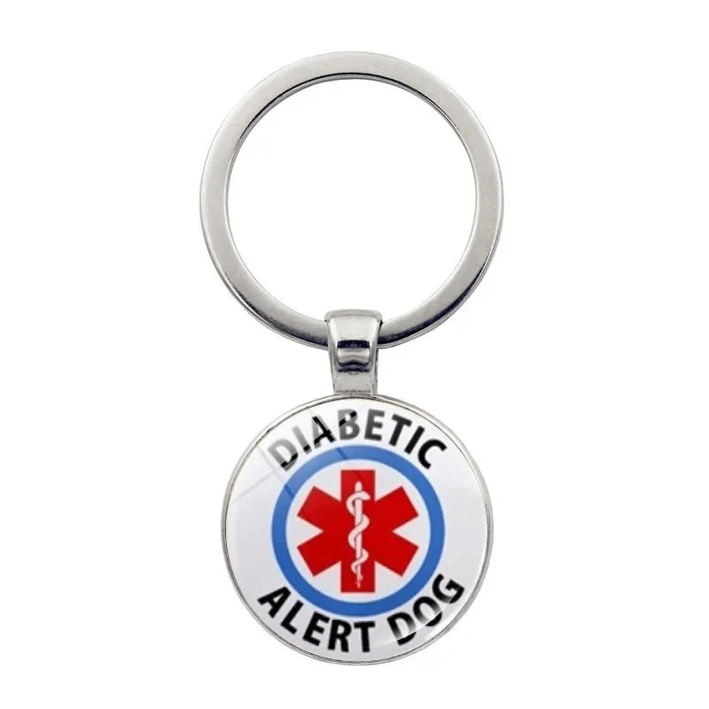 Diabetic Medical Alert Keychain Star of Life Emergency ID Pendant