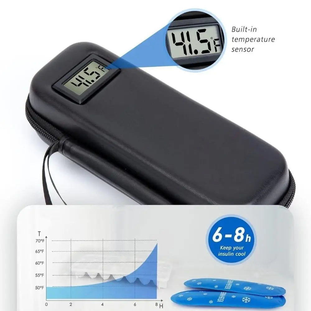 Insulin Cooler Travel Case with Thermometer Waterproof Medicine Organizer