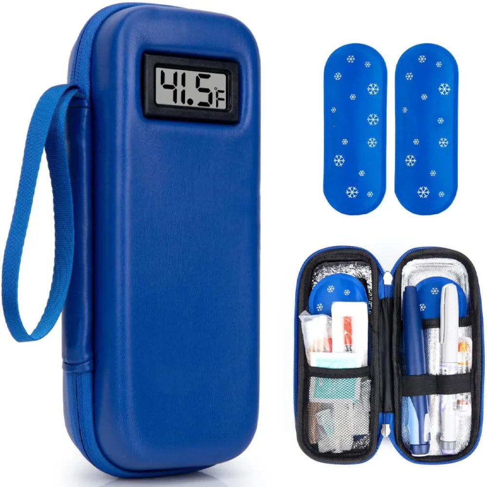 Insulin Cooler Travel Case with Thermometer Waterproof Medicine Organizer