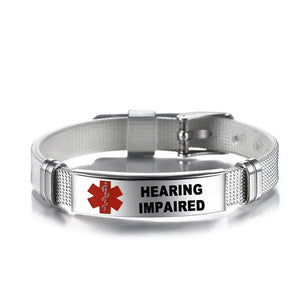 Type 1 Diabetes Medical Alert ID Bracelet Stainless Steel Mesh ICE SOS