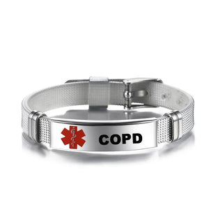 Type 1 Diabetes Medical Alert ID Bracelet Stainless Steel Mesh ICE SOS